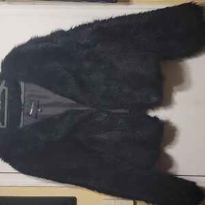 NOVA FASHION BLACK FAUX FUR JACKET SIZE 1XL